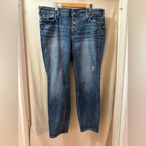 Silver Jeans Suki Straight Stretch Denim Mid Rise Distressed Women’s 16 18